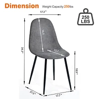 Modern 5-Piece Round Espresso Dining Set with Grey Chairs