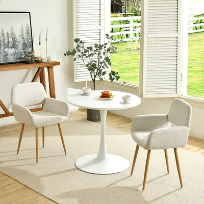 Set of 2 Beige Fabric Dining Chairs by Maison Classique