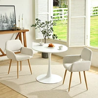 Set of 2 Beige Fabric Dining Chairs by Maison Classique