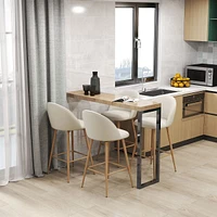 Set of 2 Beige Fabric Swivel Counter Barstools by Maison Classique