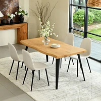 Set of 4 Beige Fabric Dining Chair by Maison Classique