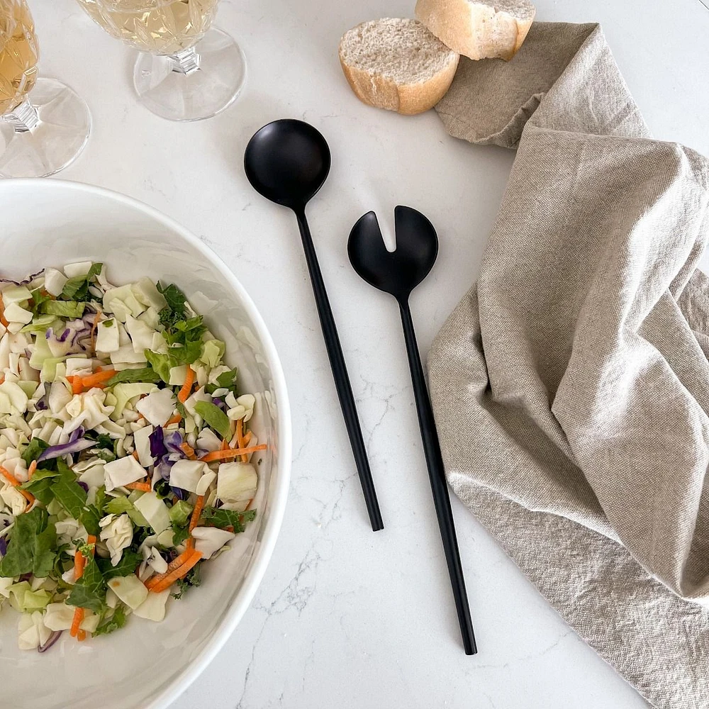 Ensemble de 2 couverts à salade noirs satinés par Natural Living