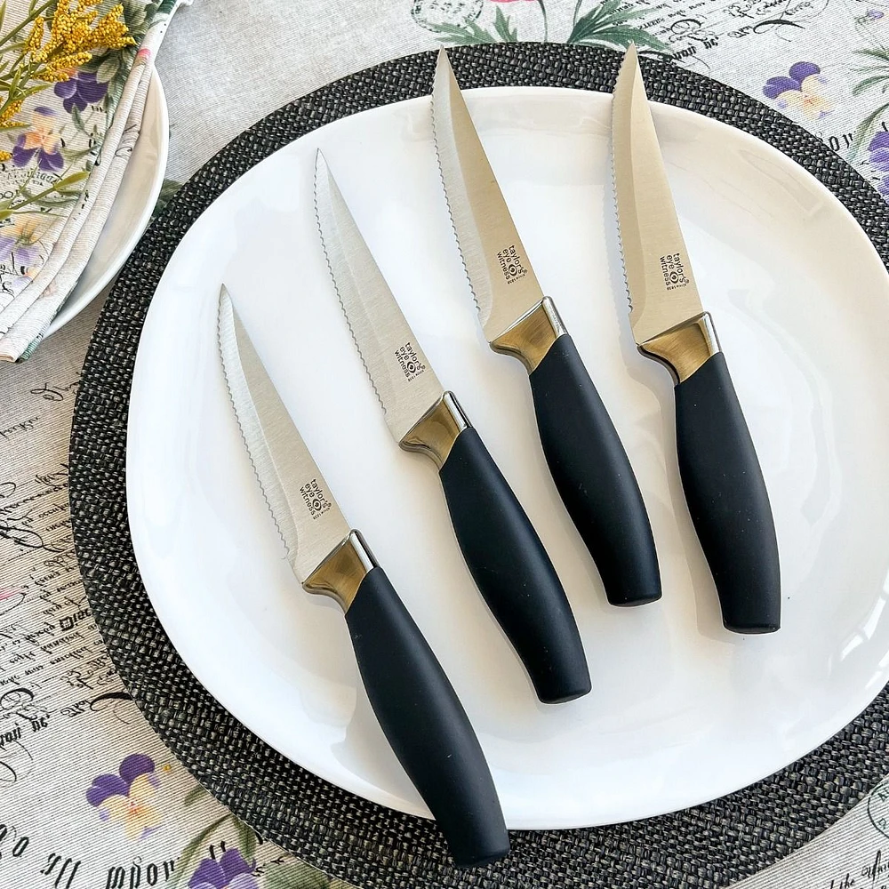 Brooklyn Brass 4-Piece Steak Knife Set by David Shaw