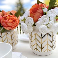 Chevron Vase - White