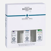 Ensemble de 3 recharges pour lampe Berger - Linge frais / Vent d'océan / Fleur de citronnier