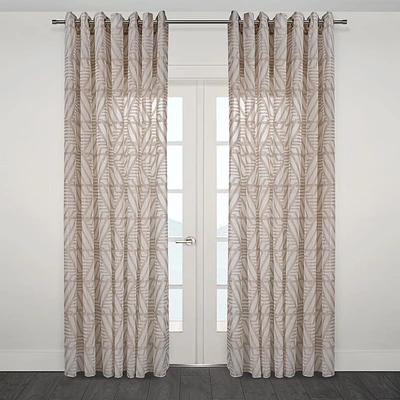 Rideau à œillets en jacquard semi-transparent « Ligure »