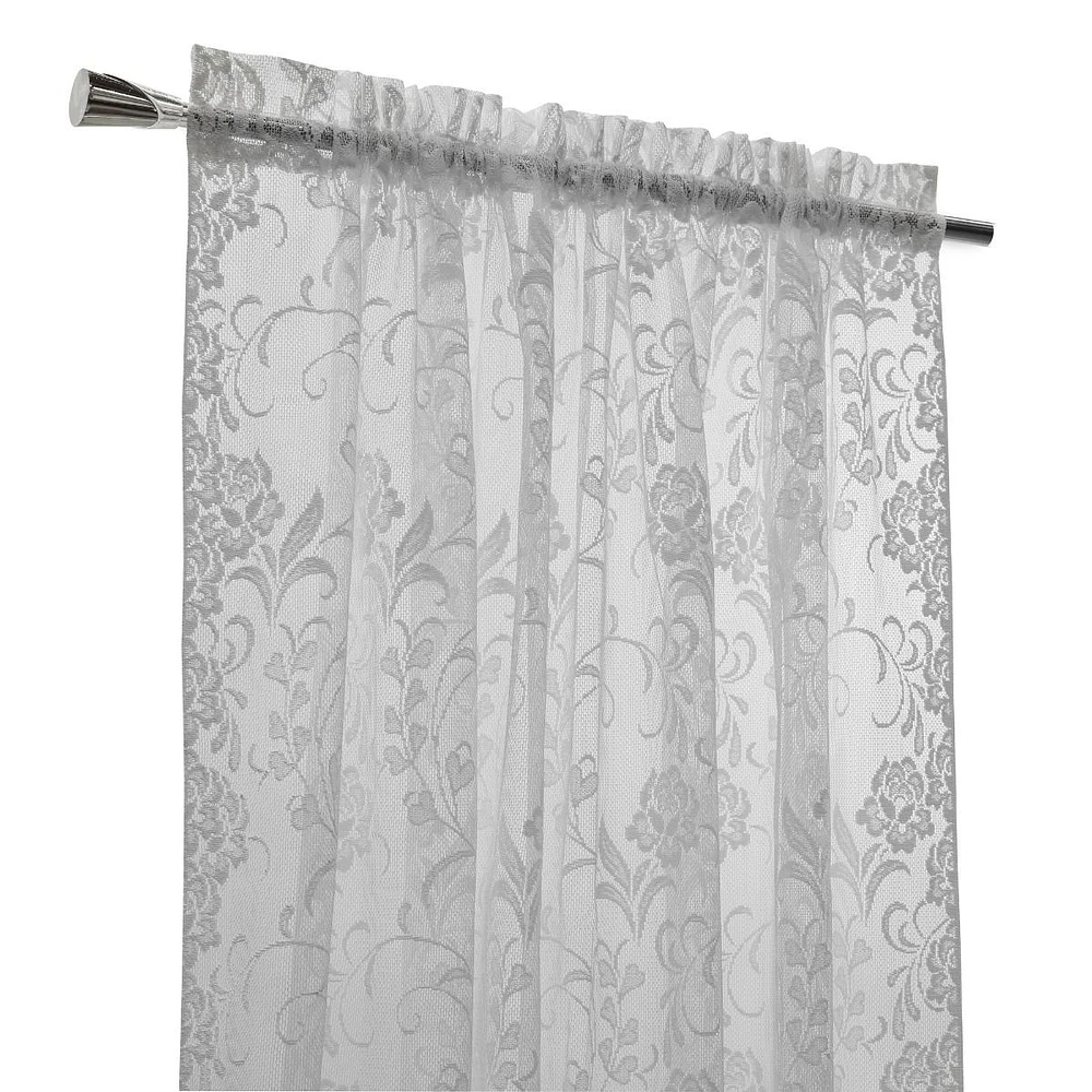 Rideau « Limoges » passe-tringle en dentelle et jacquard