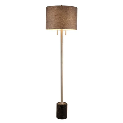 Carrara Floor Lamp with Black Marble Base