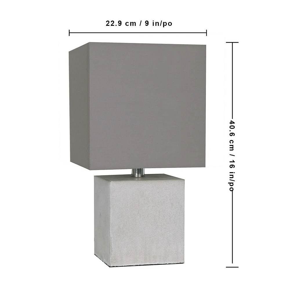 17"H Cement Table Lamp