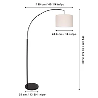 Lampadaire en arc sur pied « Essex » - 75 po