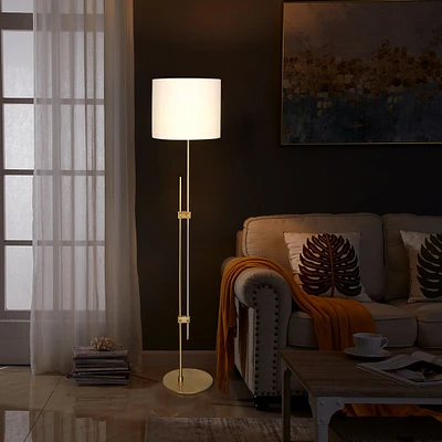 Kai Brushed Gold Metal Floor Lamp