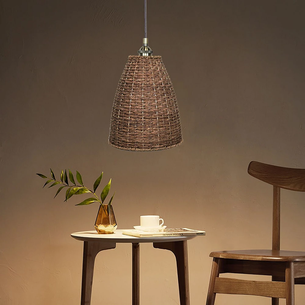 Brown Rattan Ceiling Lamp by Luce Lumen