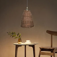 Lampe suspendue en rotin marron par Luce Lumen