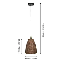 Lampe suspendue en rotin marron par Luce Lumen