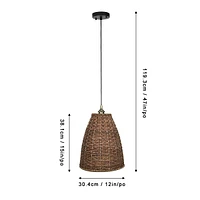 12'' Brown Rattan Ceiling Lamp by Luce Lumen