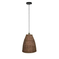 12'' Brown Rattan Ceiling Lamp by Luce Lumen