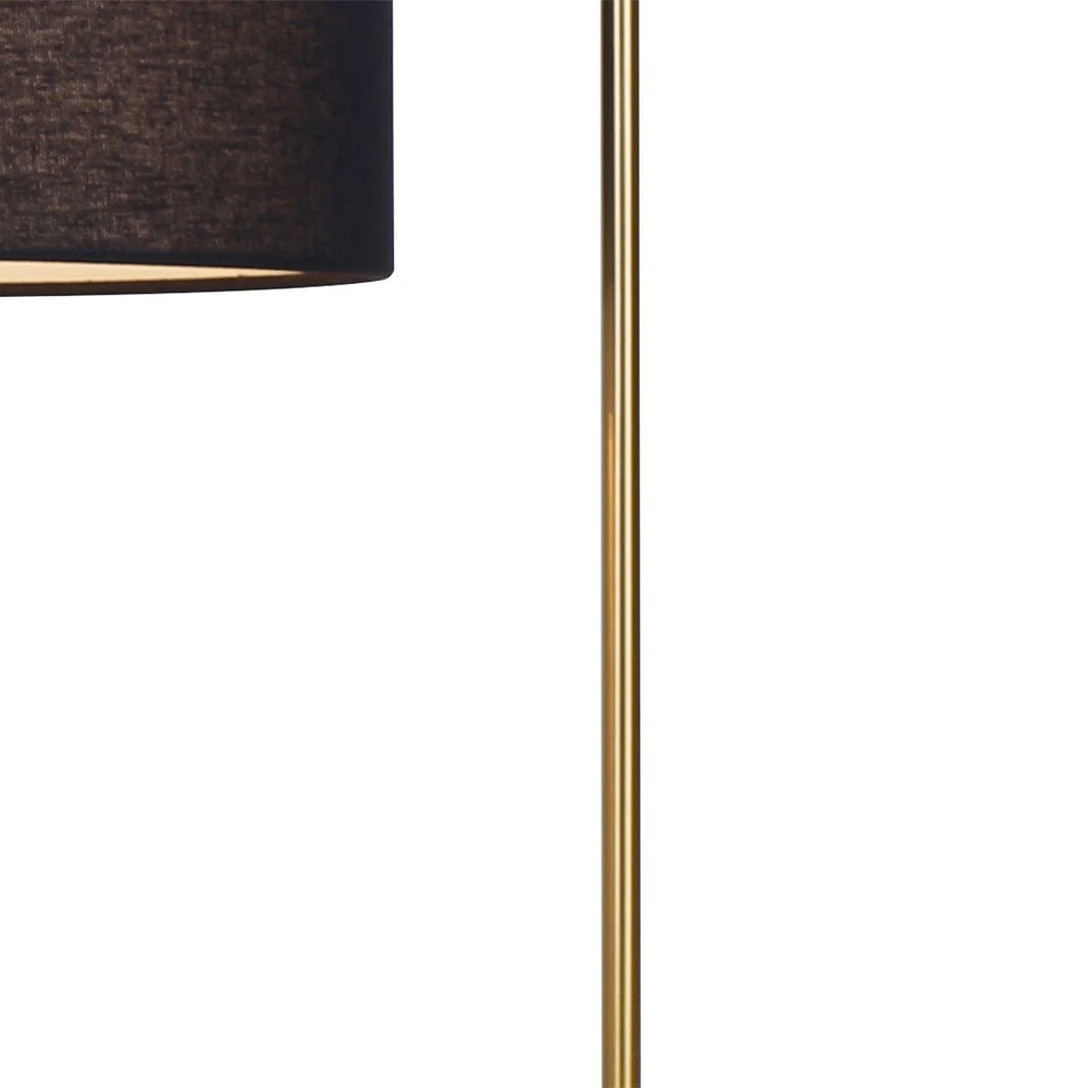 Black and Gold Romane Metal and Marble Table Lamp by Luce Lumen