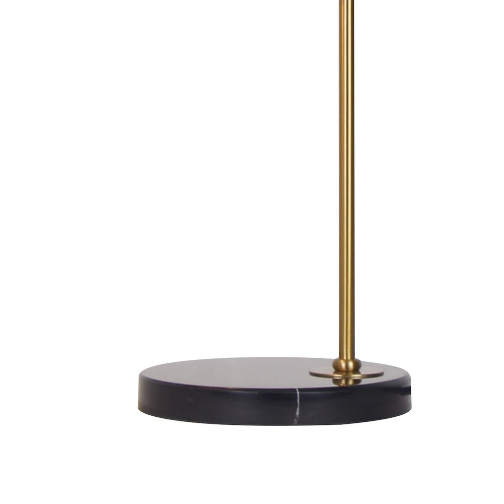 Black and Gold Romane Metal and Marble Table Lamp by Luce Lumen