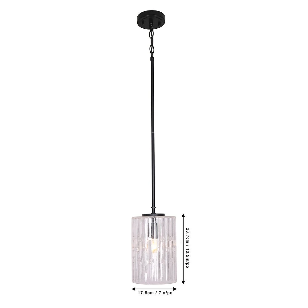 Adjustable Etched Round Glass Matte Black Ceiling Lamp by Luce Lumen