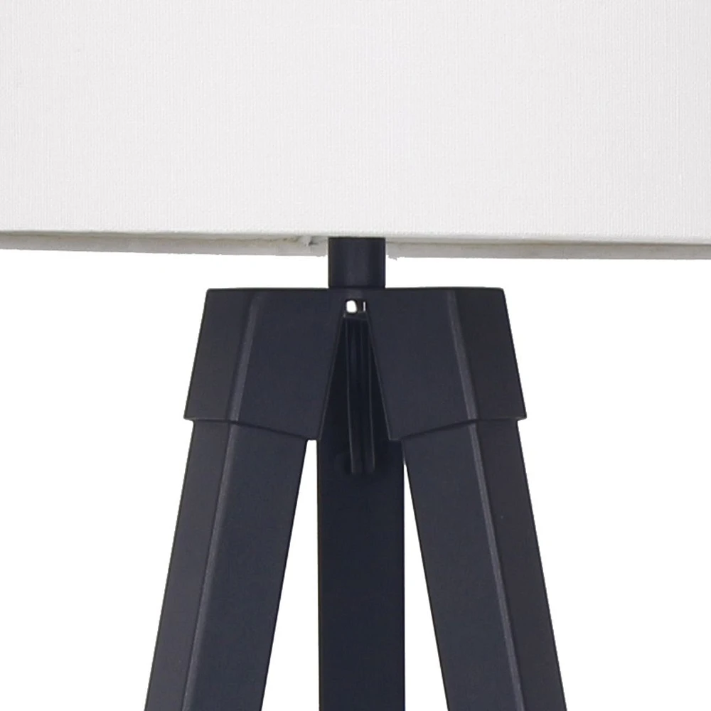 24" Frosted Black Metal Tripod Table Lamp by Luce Lumen