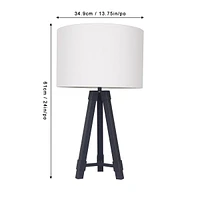 24" Frosted Black Metal Tripod Table Lamp by Luce Lumen