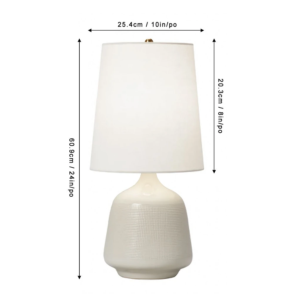 21"H White Ceramic Table Lamp by Luce Lumen