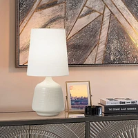 21"H White Ceramic Table Lamp by Luce Lumen