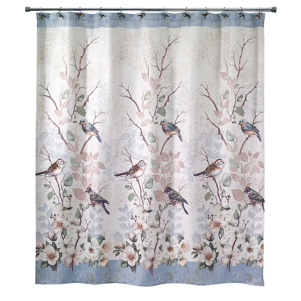 Love Nest Fabric Shower Curtain by Avanti