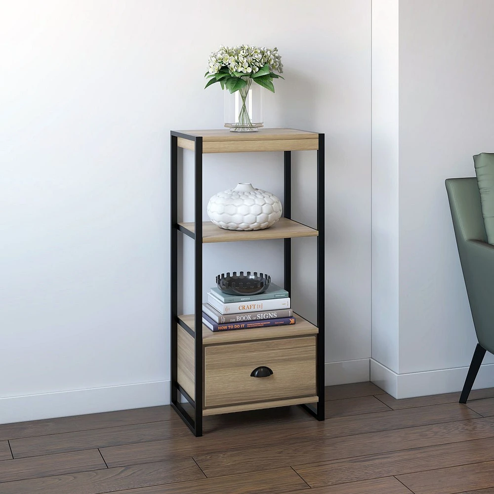 Luella Tall Cabinet - Natural and Black 35"