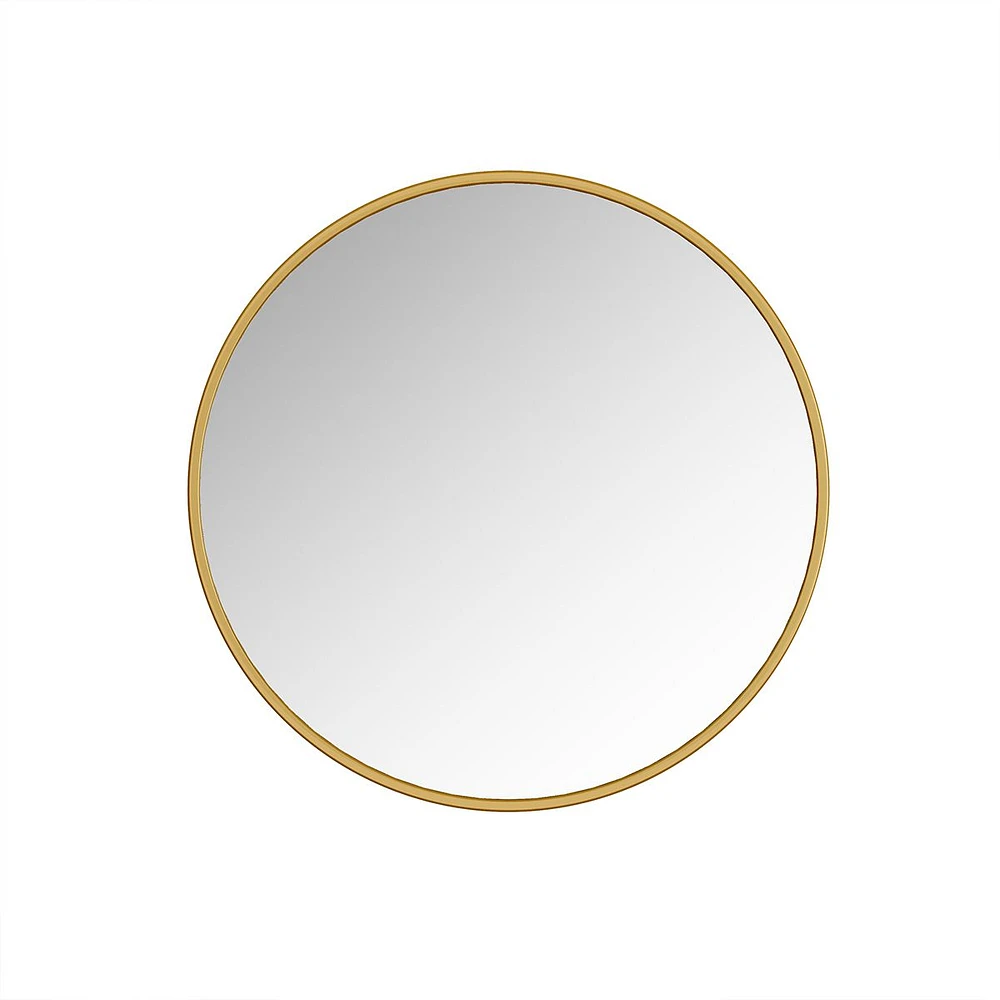 Miroir rond métal « mani » or - 24 x 24 po