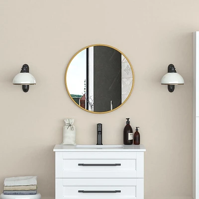 Mani Round Metal Gold Mirror - 24x24