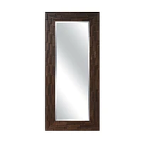 Miroir avec cadre effet bois rectangulaire Meline