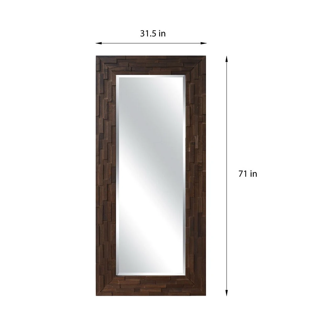 Miroir avec cadre effet bois rectangulaire Meline