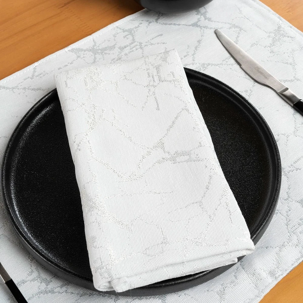 Minto Napkin - Silver/White