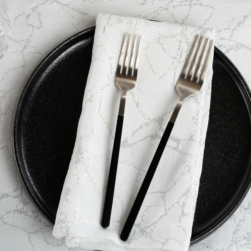 Minto Napkin - Silver/White