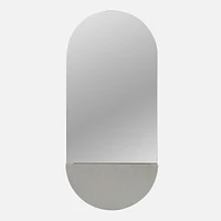 Oval Grey Mirror