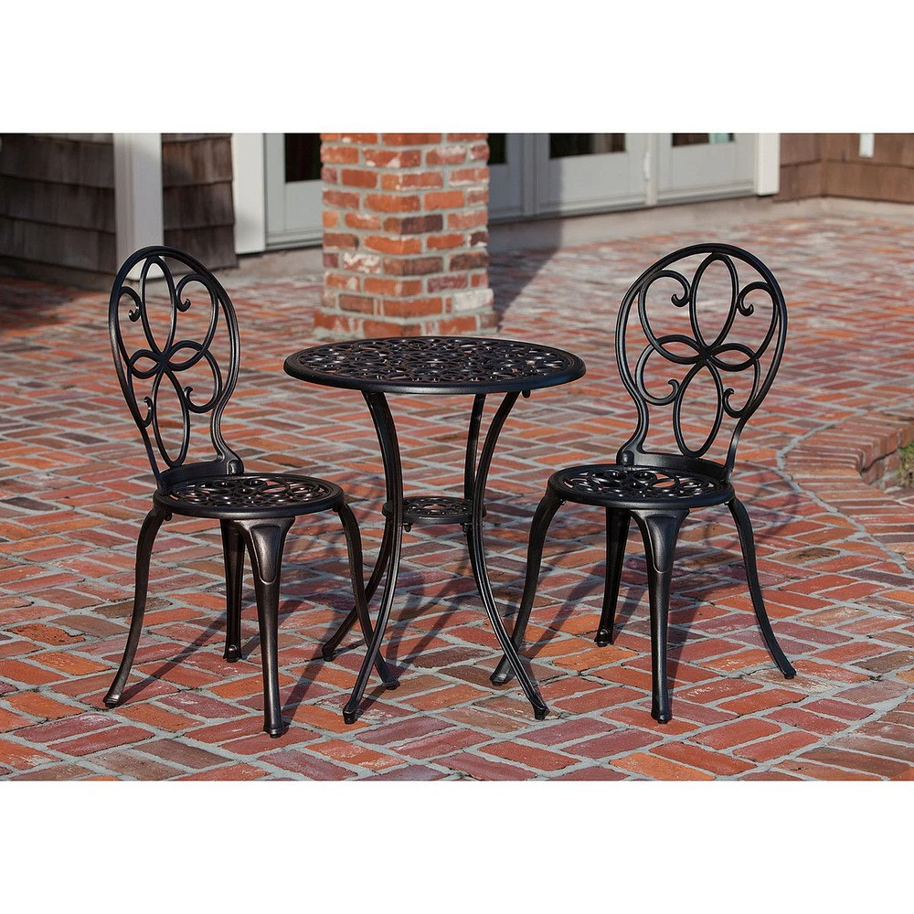 Rosalie 3-Piece Cast Aluminum Bistro Set