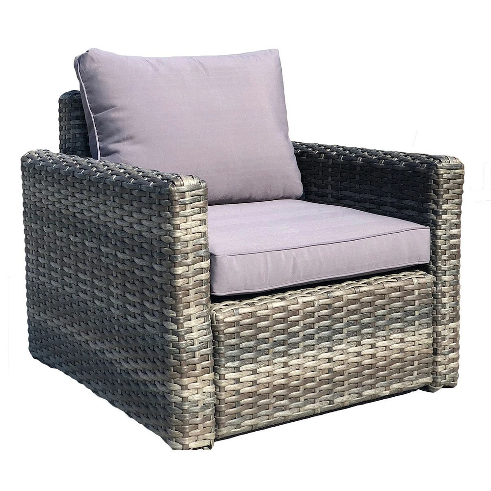 Fauteuil « Whitney » en osier gris