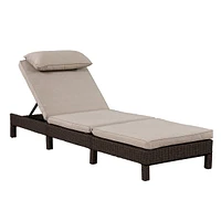 Chaise longue « Laura » en osier brun chocolat