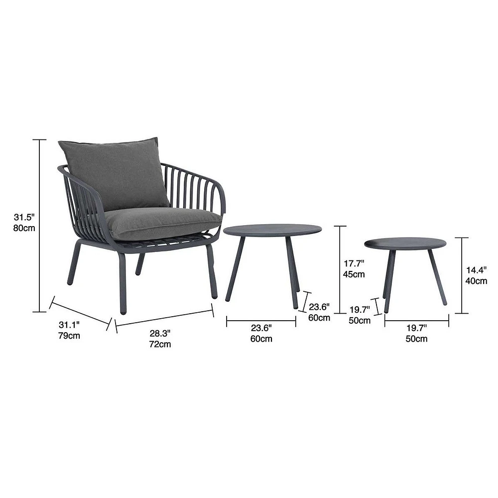 Patioflare 4-Piece Recycled Plastic Vista Conversation Set