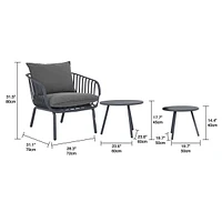 Patioflare 4-Piece Recycled Plastic Vista Conversation Set