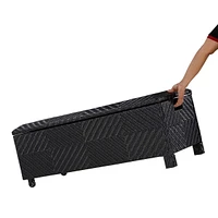 Patioflare  Padded Wicker Deck Storage Bench