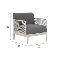 Fauteuil modulaire Leaf en plastique recyclé par Patioflare - Gris