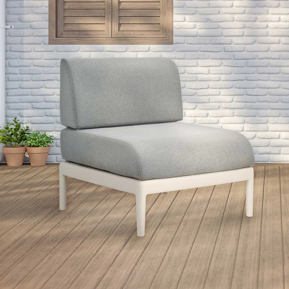 Chaise modulaire Leaf sans accoudoirs en plastique recyclé par Patioflare