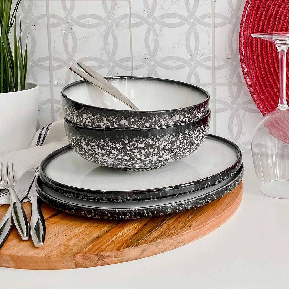 Caviar Granite 12-Piece Dinnerware Set by Maxwell & Williams