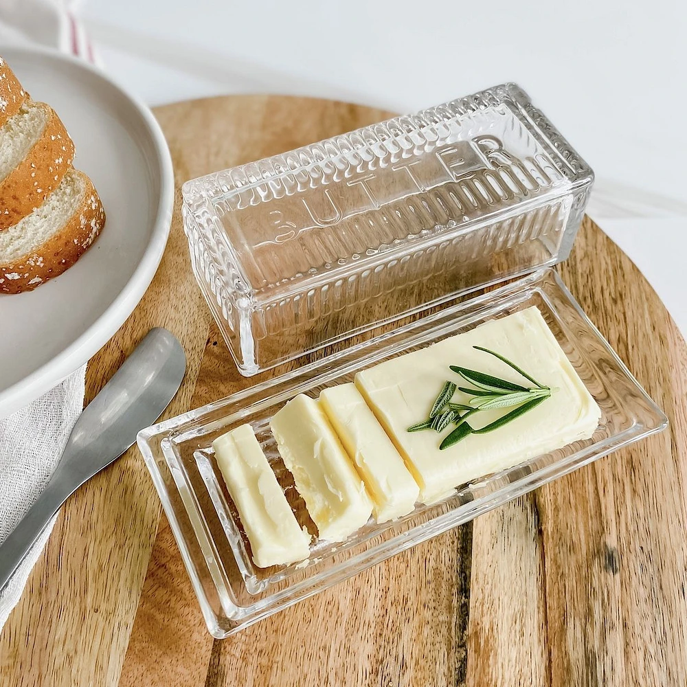 Glass Butter Dish with Cover