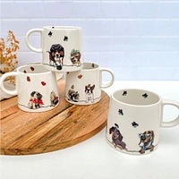 Set of 4 Paws Café Dog Mugs by BIA