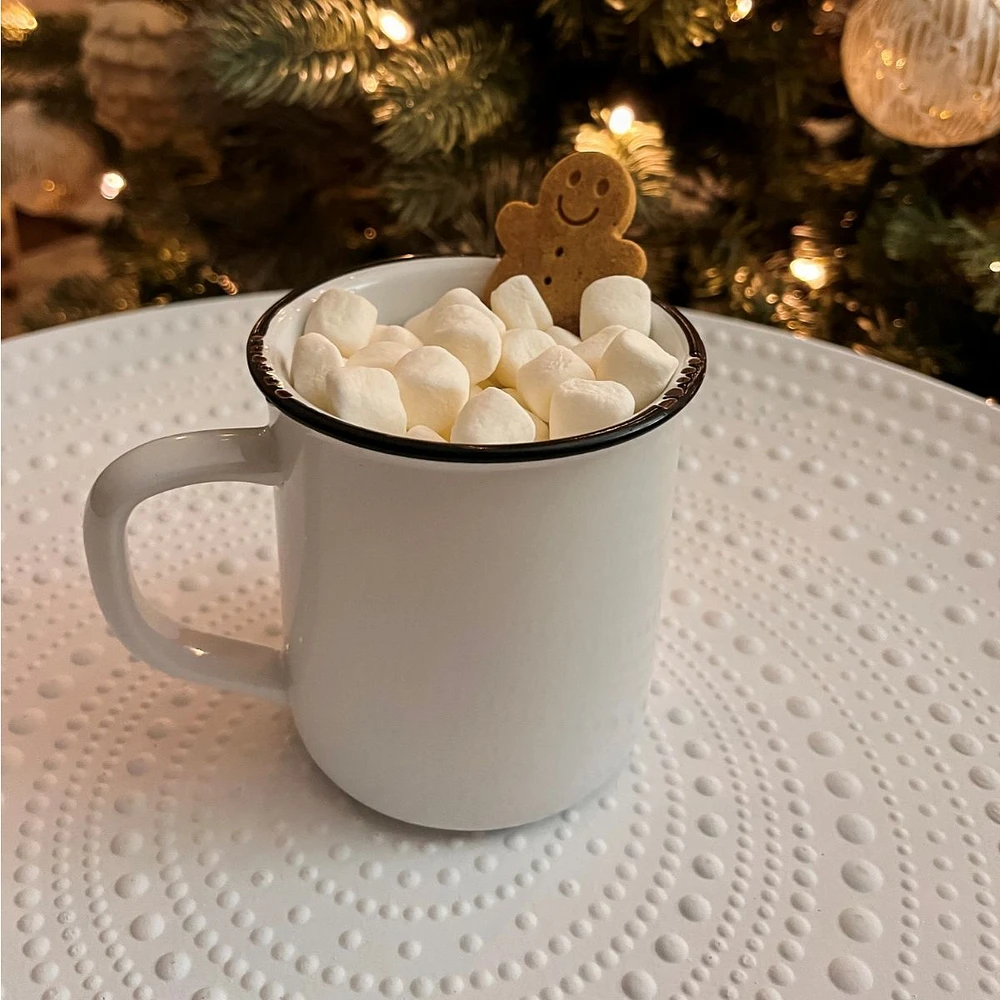 Tasse à l'aspect émaillé (14 oz / 414 ml) - Blanc