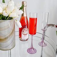 Champagne Flute with Assorted Stem Tints