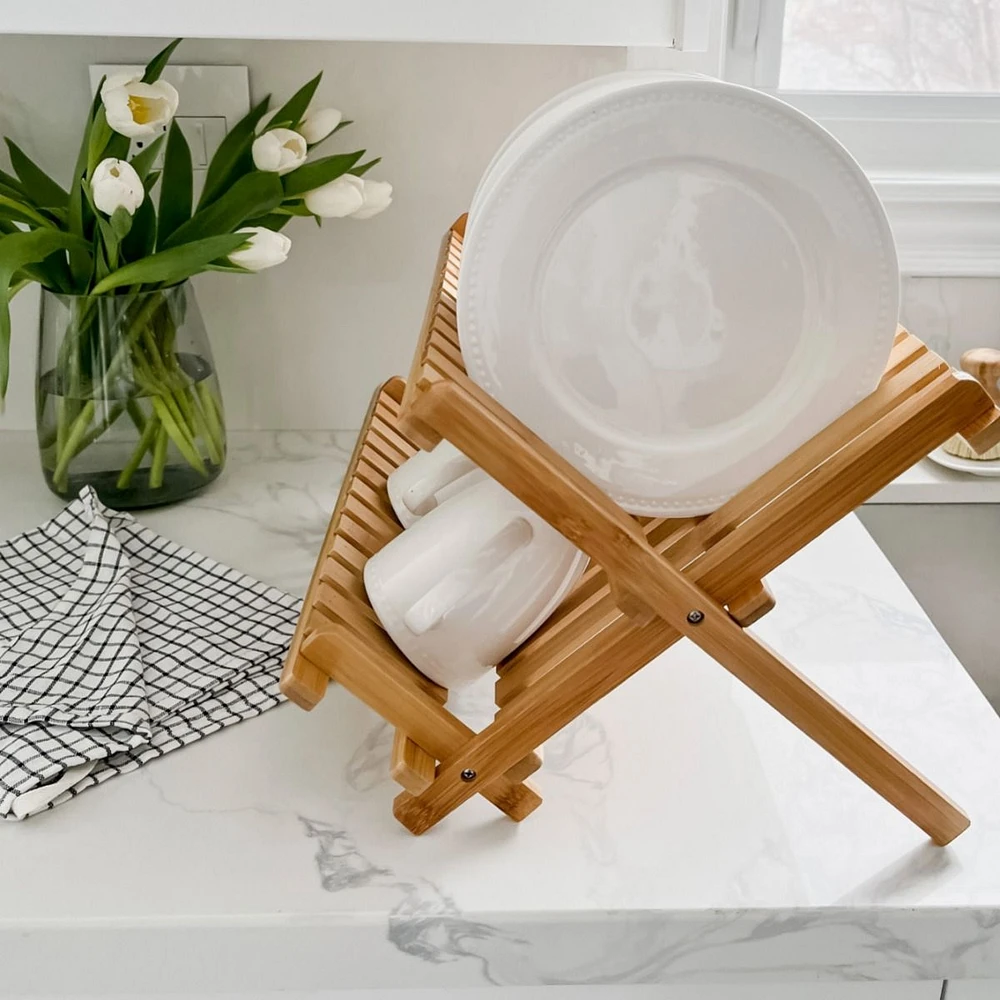 Danesco Folding Bamboo Dish Rack